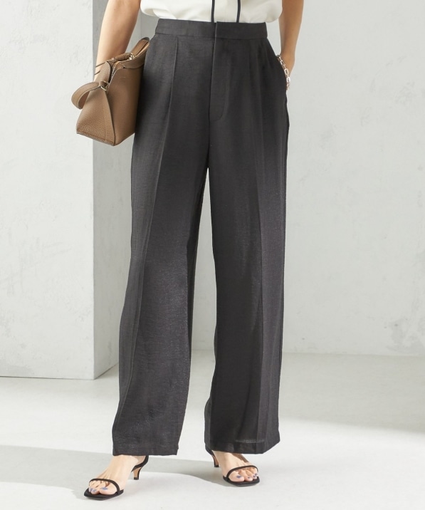 手洗い可能〉麻混 タック ワイド パンツ｜ SHIPS 公式サイト