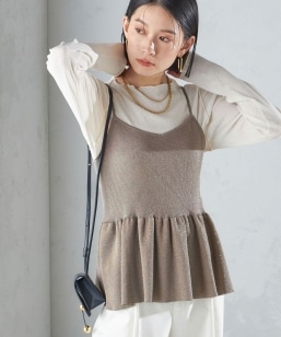 0 x ones：〈手洗い可能〉ラメ ニット キャミソール｜ SHIPS 公式サイト