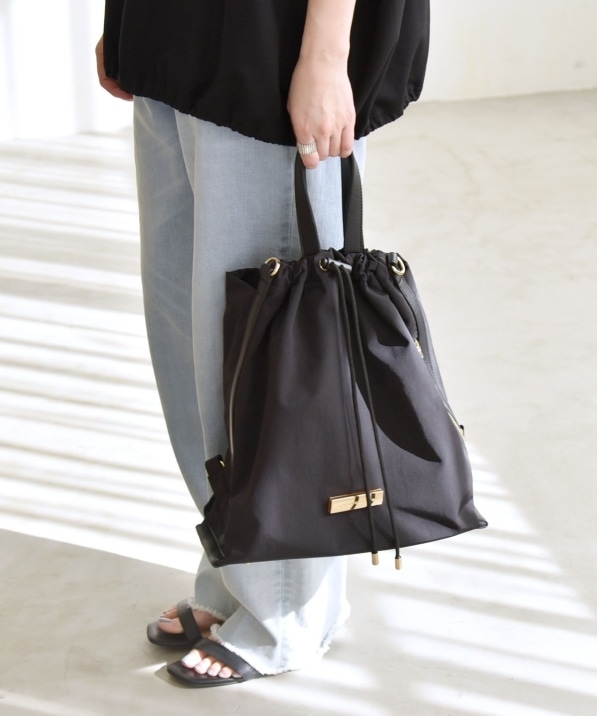 quaranciel: 3way ラインショルダー リュックサック トートバッグ（A4