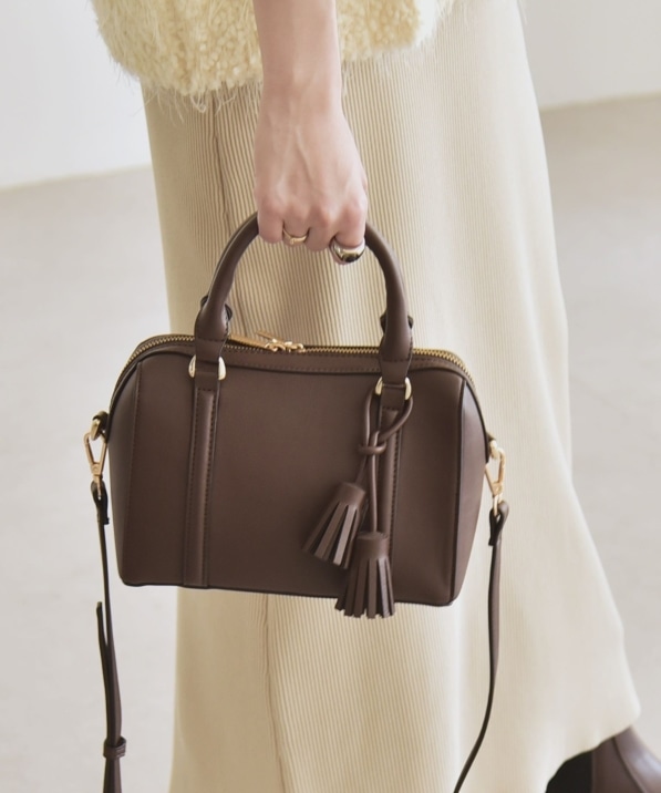 quaranciel: 2way タッセル チャーム ミニ ボストン バッグ｜ SHIPS