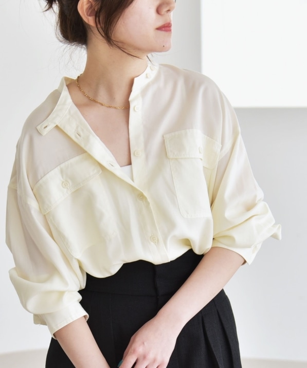 quaranciel:〈手洗い可能〉ドレッシー ワーク ポケット シャツ｜ SHIPS