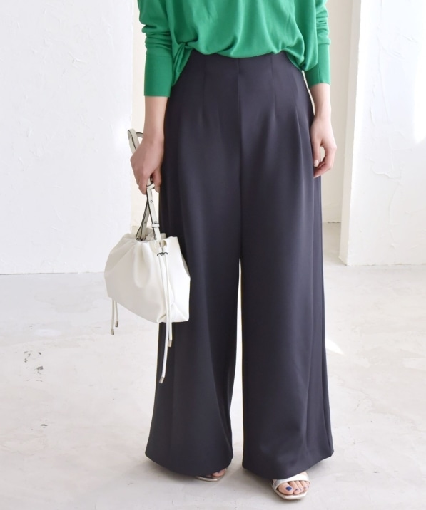 quaranciel:〈洗濯機可能〉ダンボール サイド タック ワイド パンツ