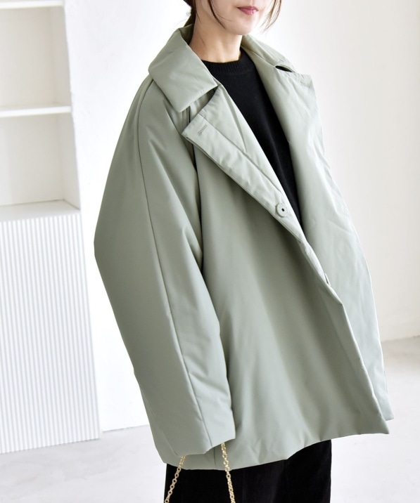 quaranciel:〈撥水加工〉中綿 テーラード ミドル Wボタン ジャケット