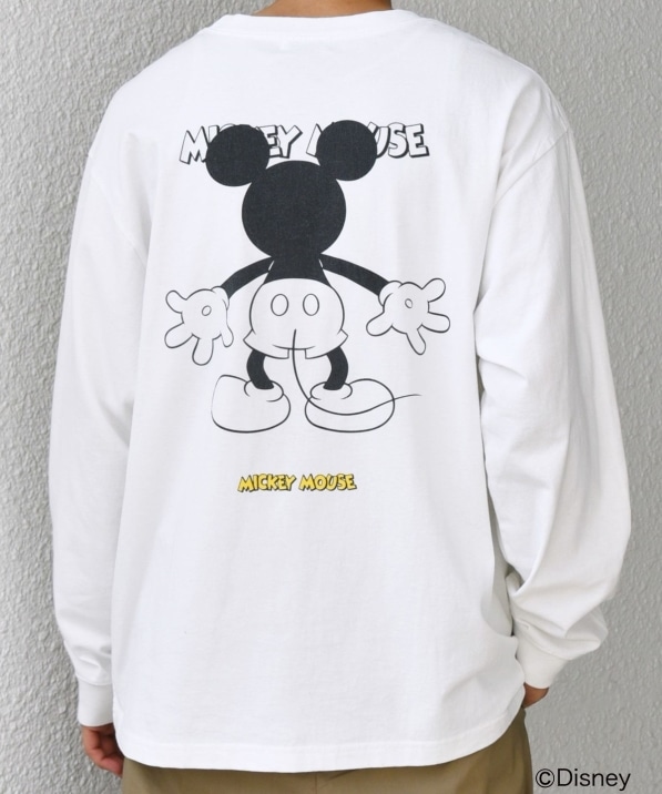 SHIPS any: /ミッキーマウス/ サイン & ポージング Tシャツ (ロンT