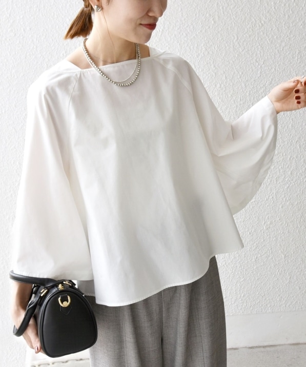 SHIPS any:〈洗濯機可能〉REPREVE ボートネック フレアスリーブ