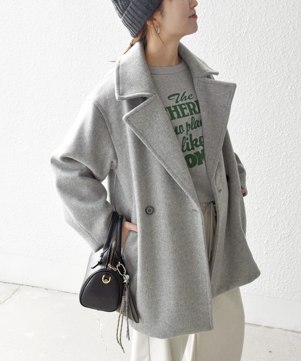 SHIPS any: ウール コクーン テーラード ショート コート 25AW｜ SHIPS