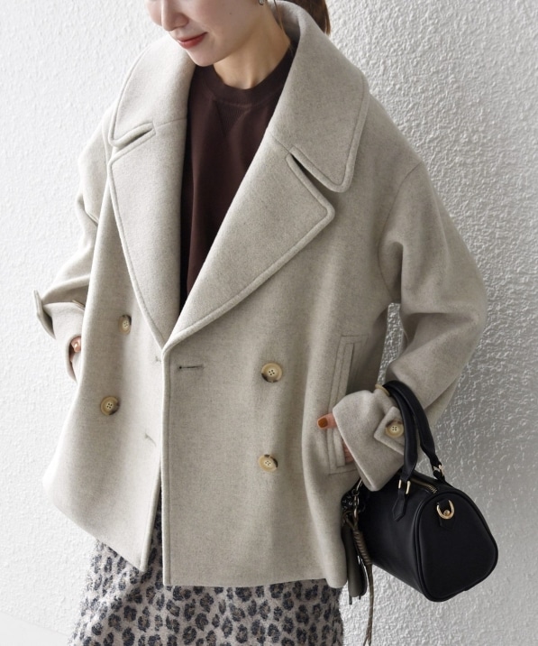 SHIPS any: カシミヤ ミックス テーラード ショート Pコート｜ SHIPS