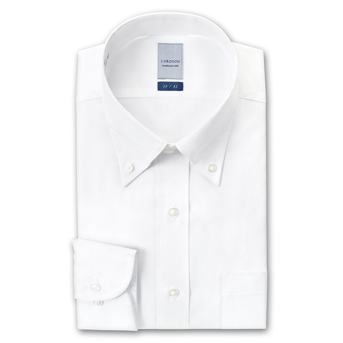 ワイシャツ スリムフィット 無地 ホワイト オックスフォード LORDSON