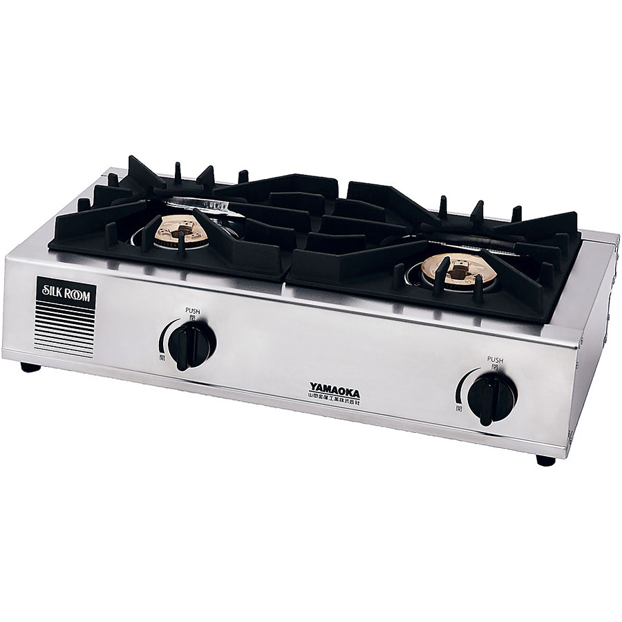 山岡金属工業 ガッツNo.2 ガステーブル 2連 SK-2 LPガス - 調理器具の