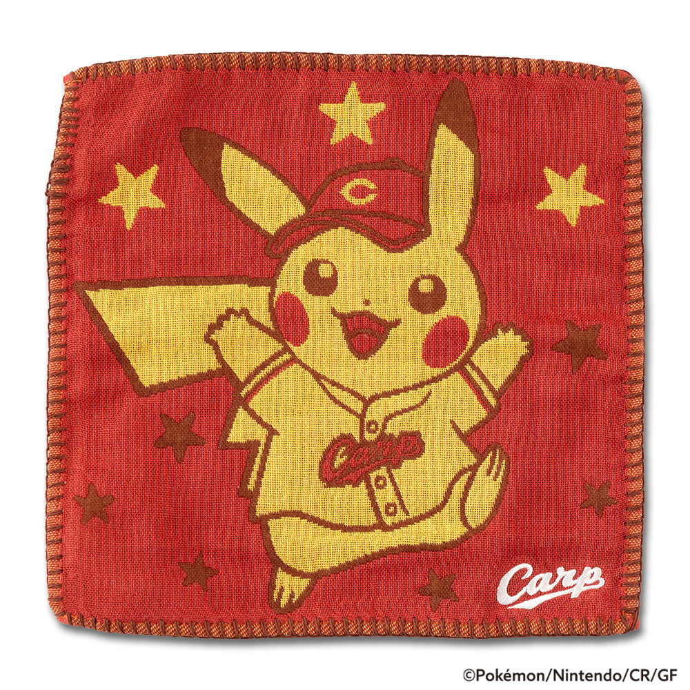 カープオリジナル ポケモン3重ガーゼハンカチ(ピカチュウほし) | 商品
