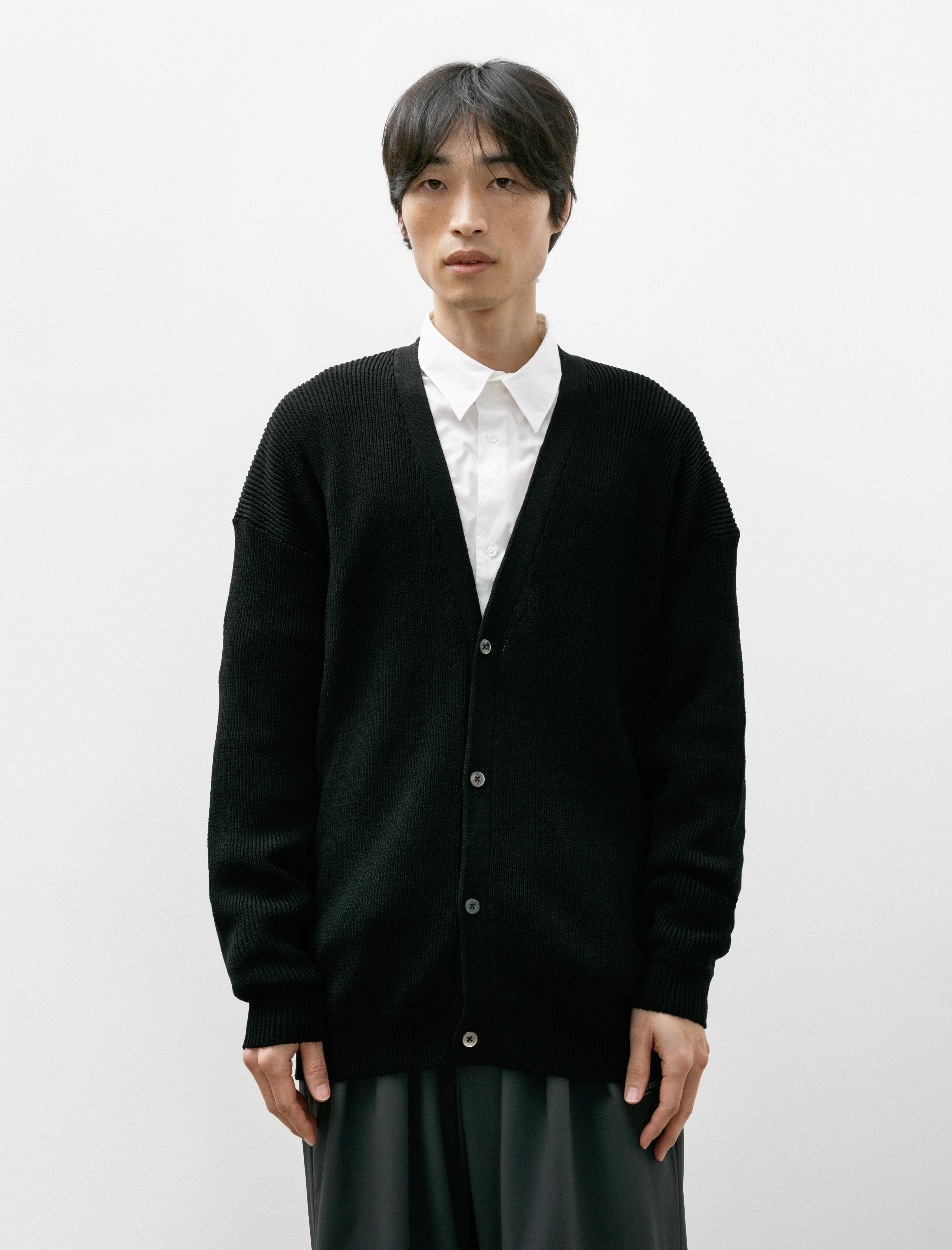 Graphpaper Linen Solotex Loose Rib Cardigan Black – Neighbour