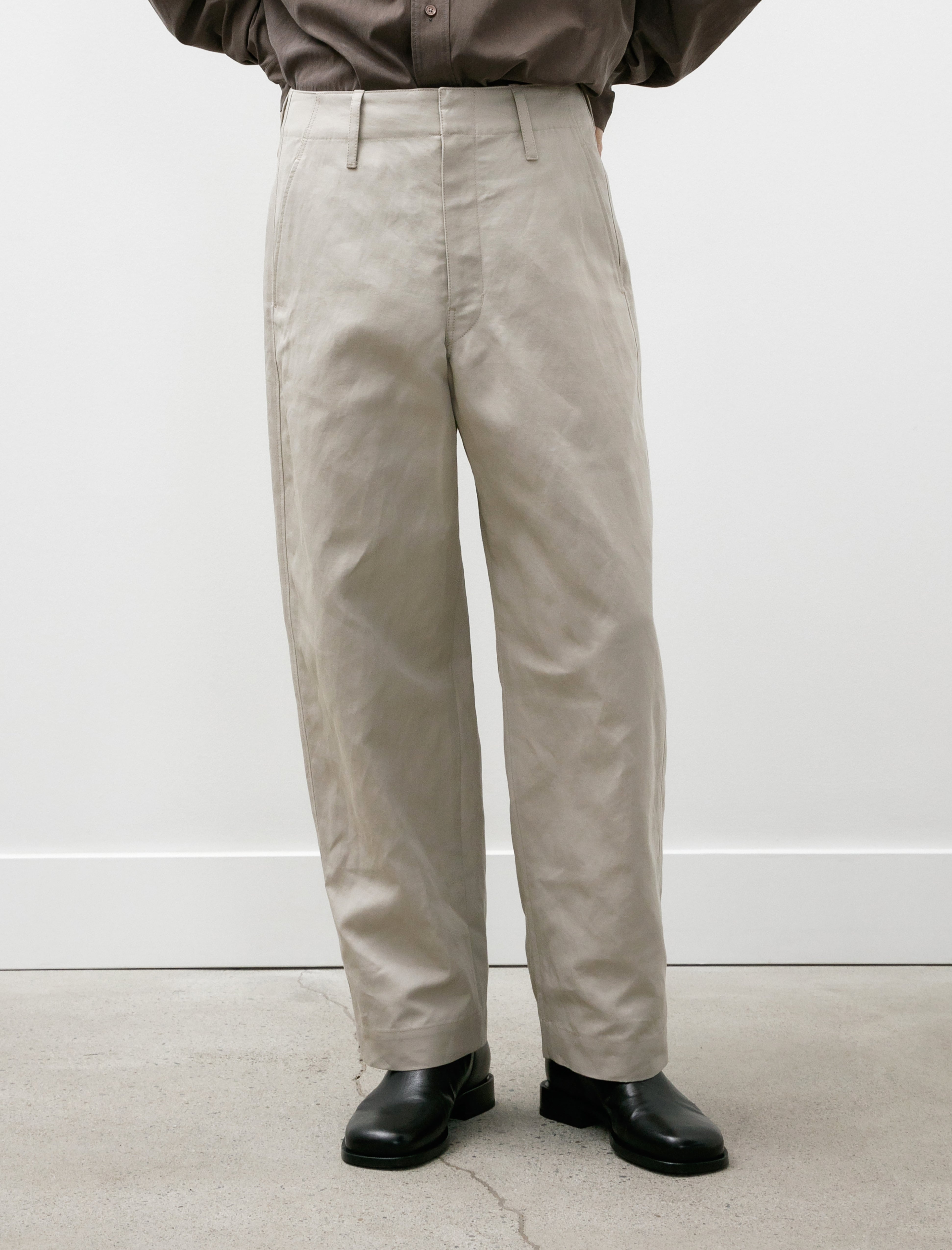 Lemaire Big Chino Pants Cotton Linen Gabardine Mastic – Neighbour