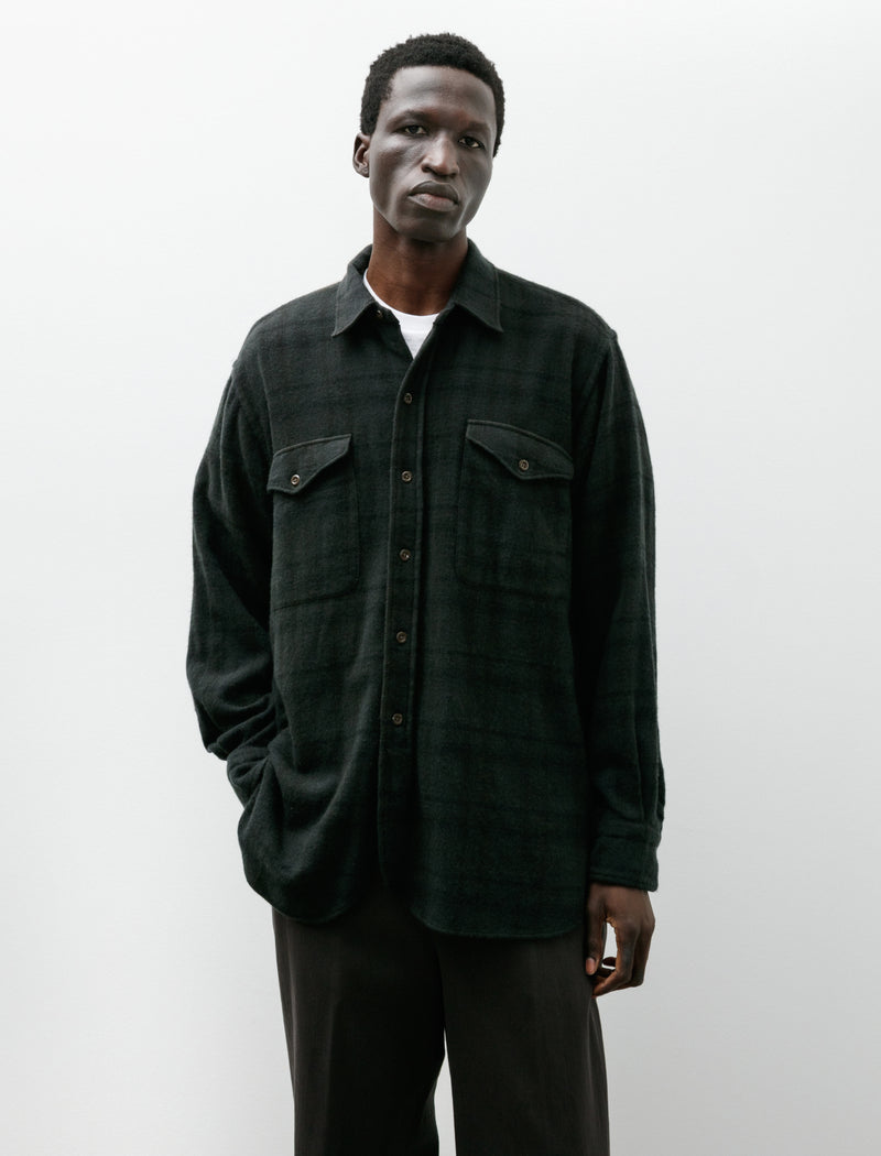 Maatee & Sons Cashmere Nel Shirt Dark Green Check – Neighbour