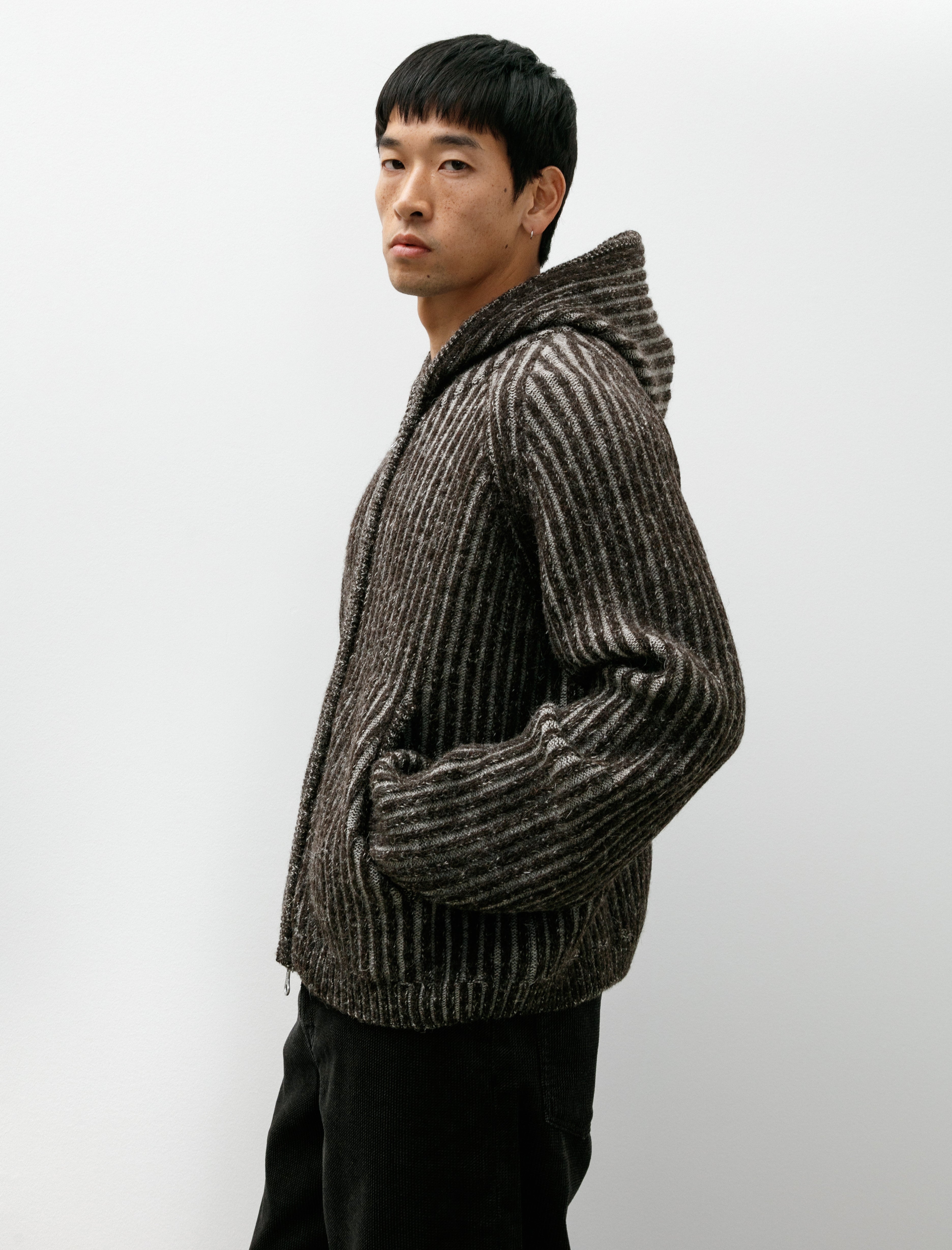 Our Legacy Level Hood Vanise Brown Strip Isels Wool – Neighbour