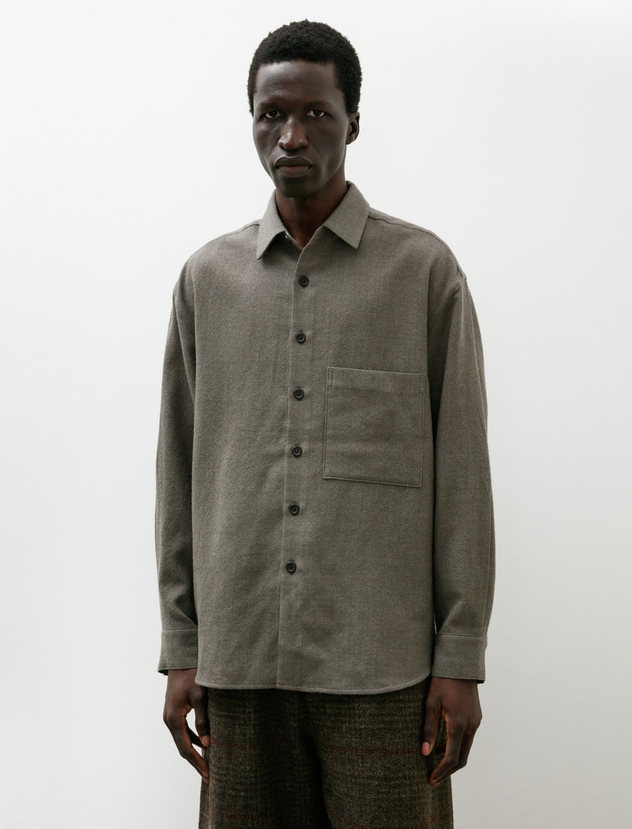 Evan Kinori Big Shirt Two Wool Gauze Heather Grey – Neighbour