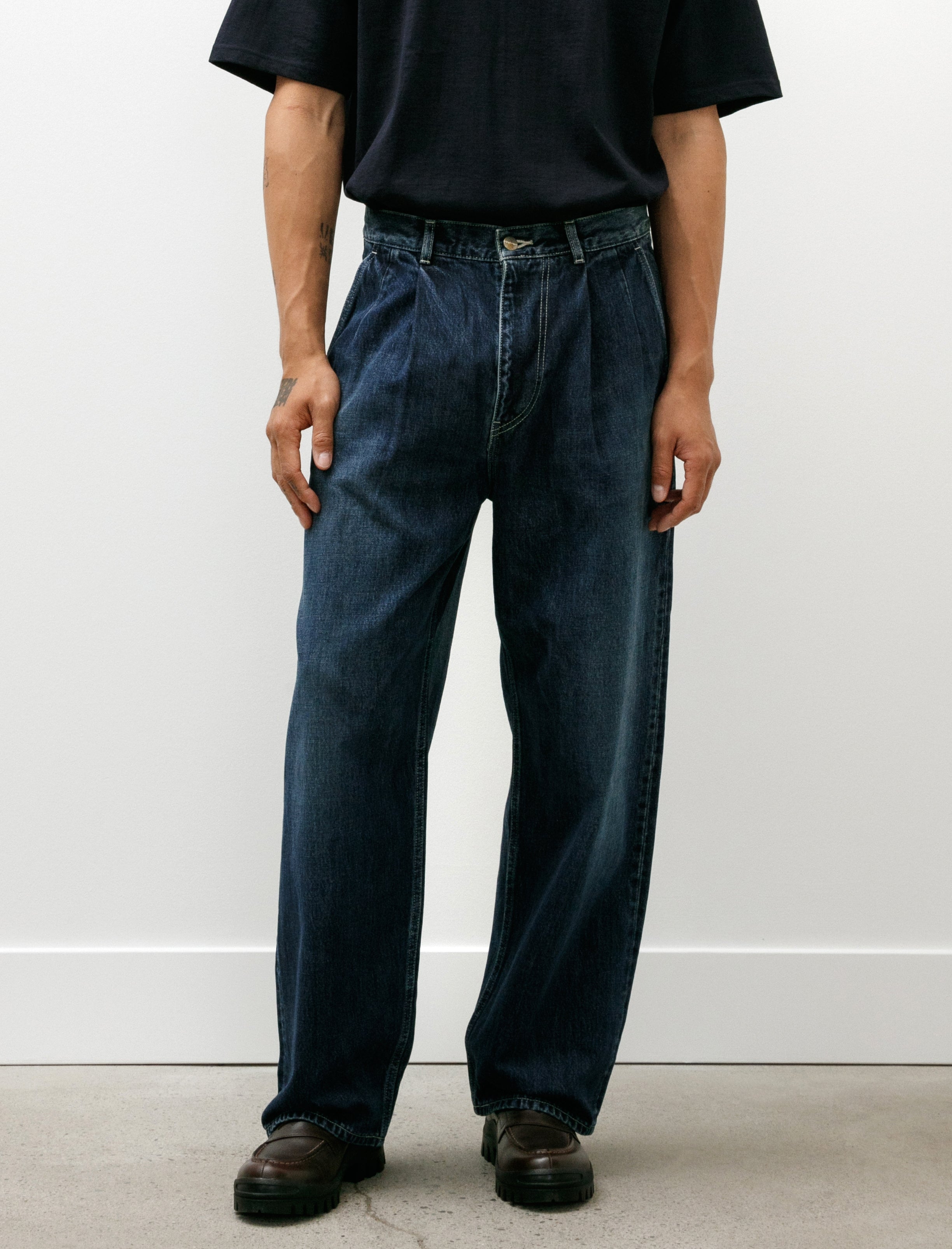 Graphpaper Selvage Denim Two Tuck Pants Indigo Dark Fade – Neighbour
