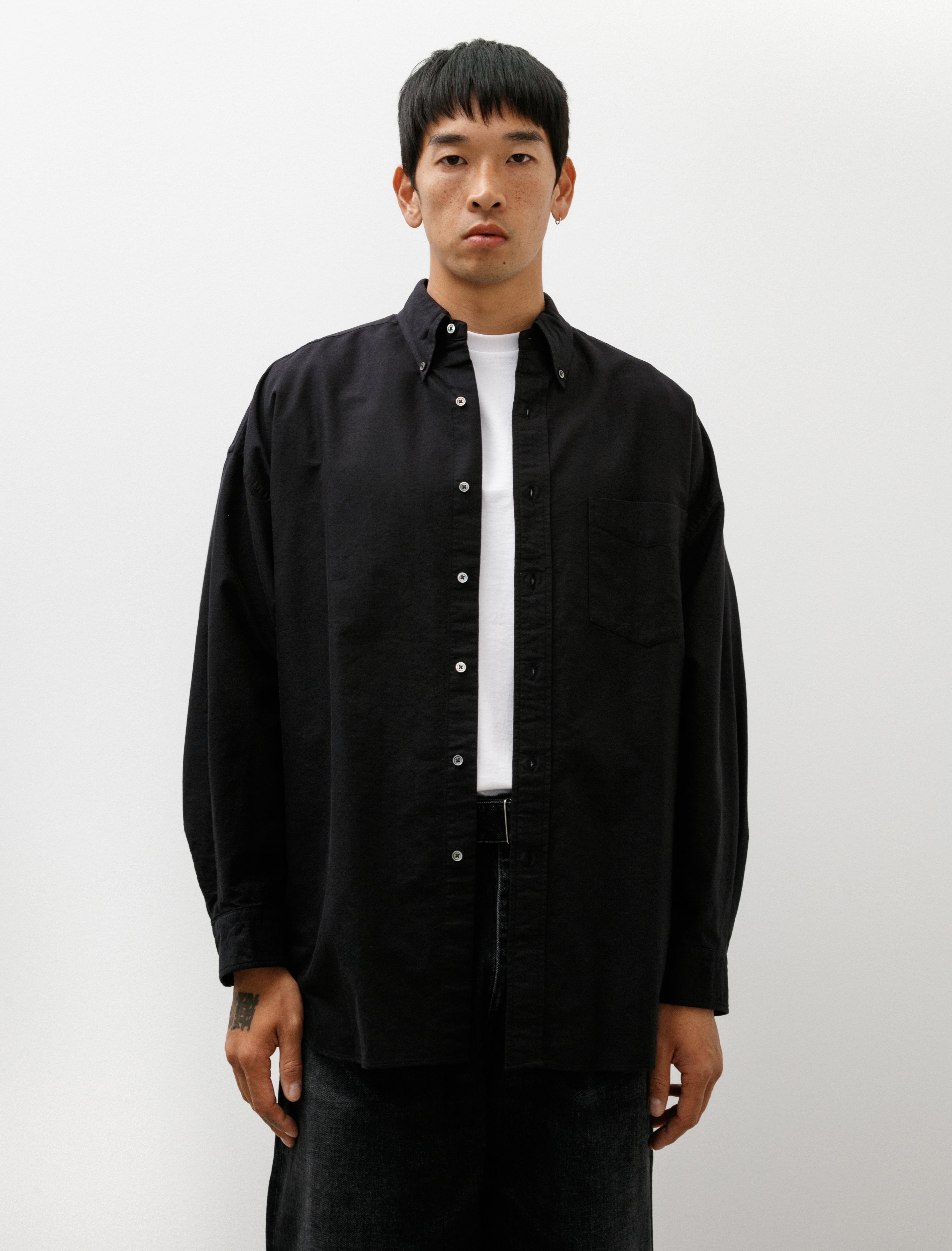 Graphpaper Oxford L/S Oversized B.D Shirt Black – Neighbour