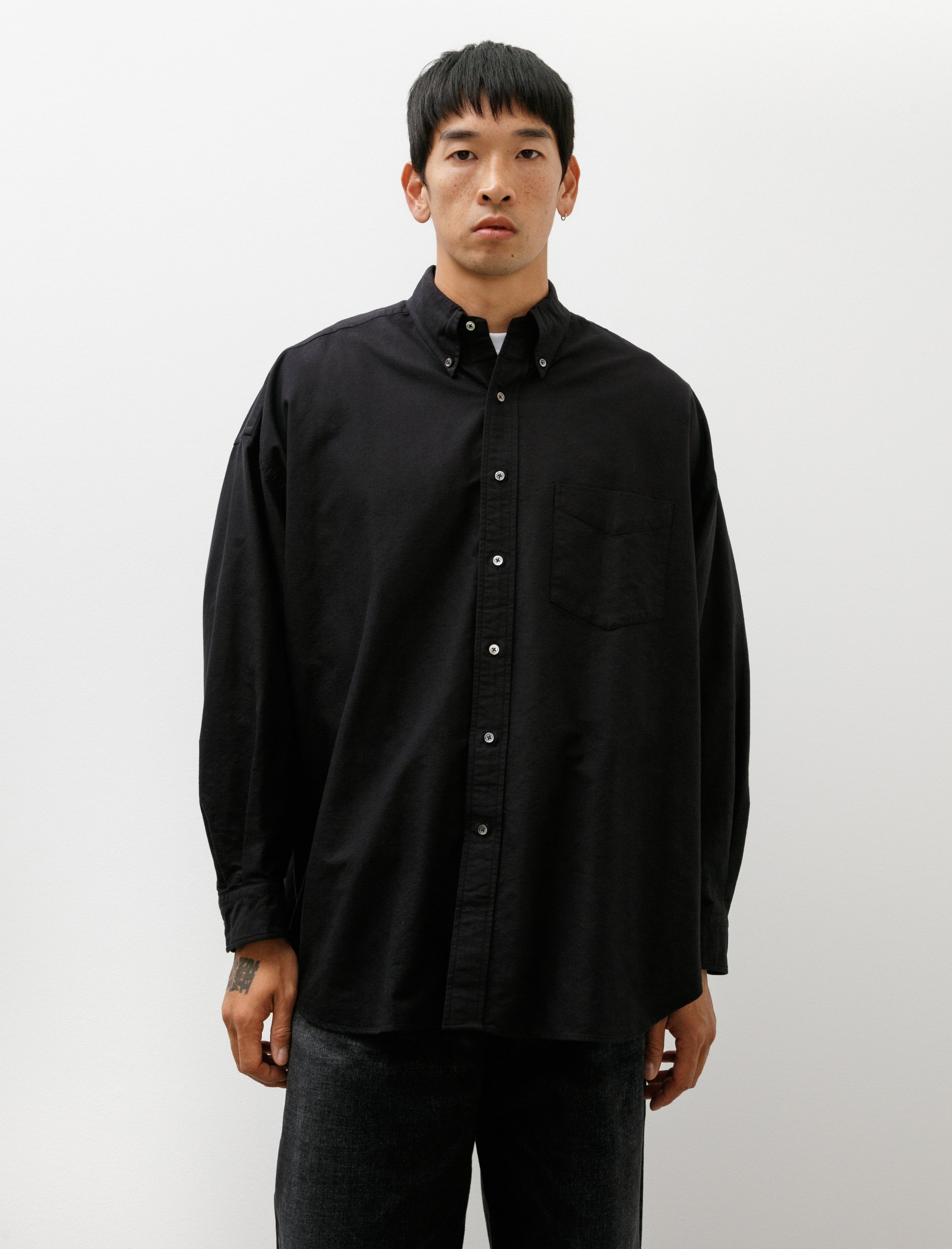 Graphpaper Oxford L/S Oversized B.D Shirt Black – Neighbour