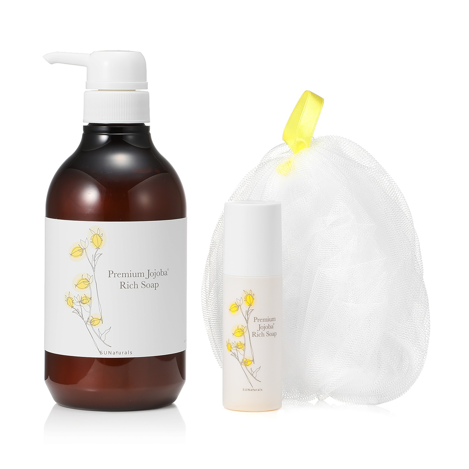 サンナチュラルズ 1本4役！ 濃密泡でしっとり洗う プレミアム ピュア