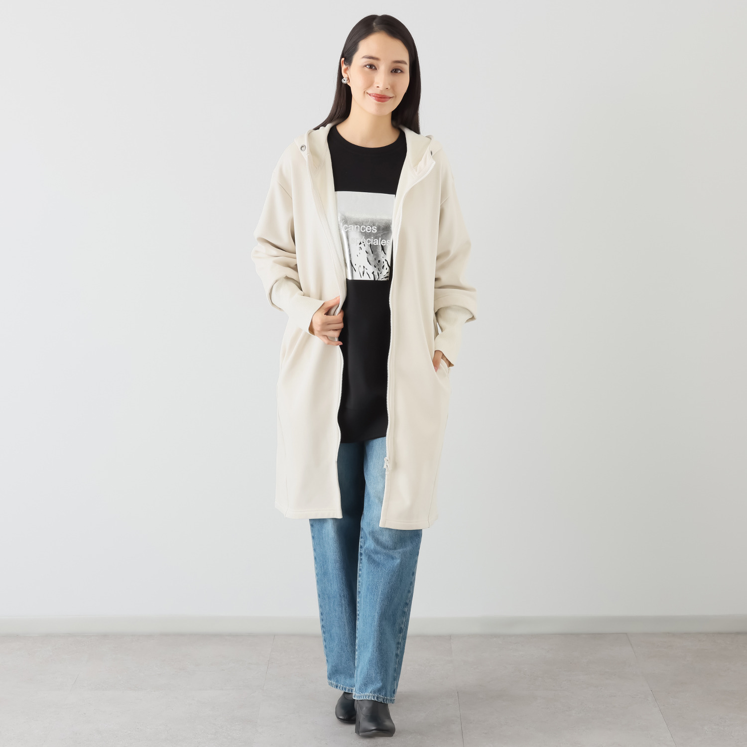 イシカワラボ☆ヒトミ 裏ミンク調起毛 ソフトダンボール フーディー