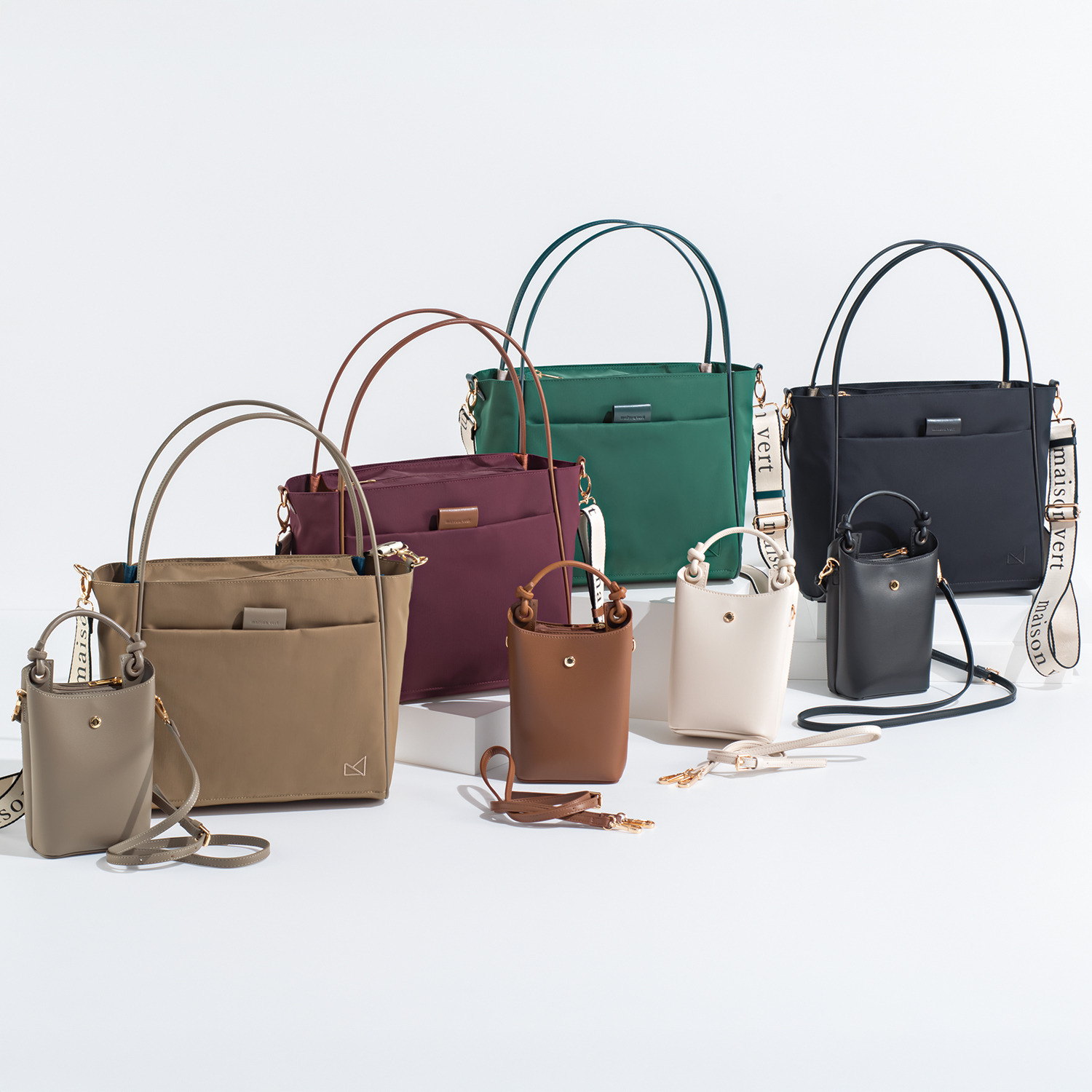 メゾンヴェール はっ水ナイロン 3層構造 軽量 2ウェイトートバッグ