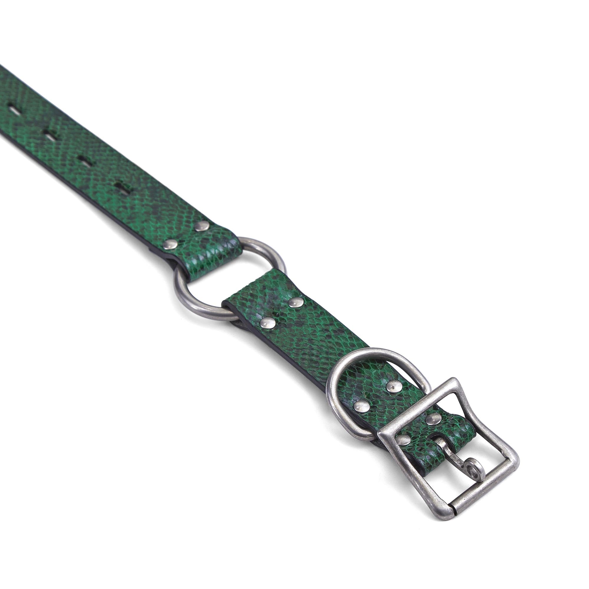 Martine Rose - Bondage Belt - Green Faux Snake | available at LCD