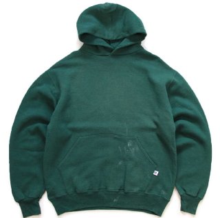 90s メキシコ製 RUSSELLラッセル 無地 スウェットパーカー 深緑 M
