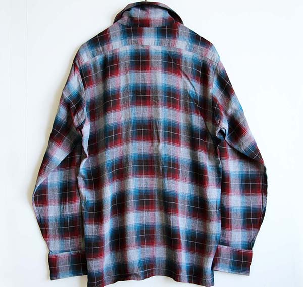 70s ARROW オンブレチェック レーヨンシャツ M - Sixpacjoe Web Shop