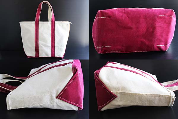 90s L.L.Bean BOAT AND TOTE キャンバス トートバッグ ワインレッド M