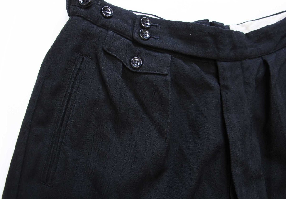 ビンテージ UNKNOWN ツータック 織り柄 ストライプ スラックス ウール