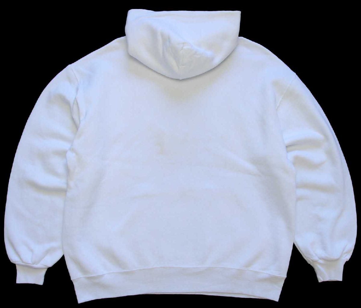 90s USA製 RUSSELLラッセル 無地 スウェットパーカー 白 L☆フーディー