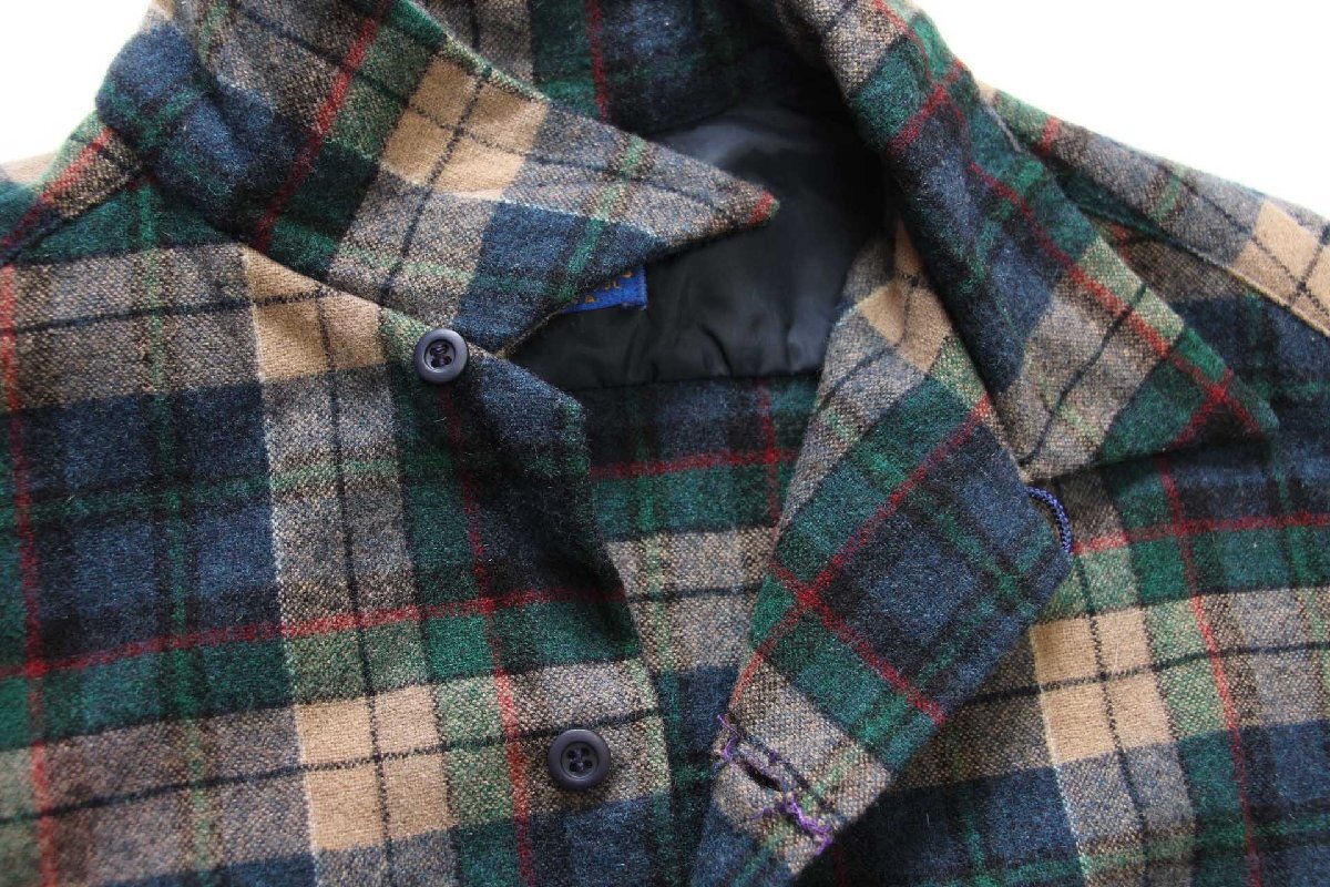 70s USA製 PENDLETONペンドルトン チェック オープンカラー ウール