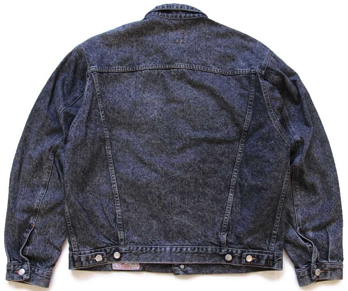 90s イタリア製 RIFLE 先染め ブラック デニムジャケット 4ポケット