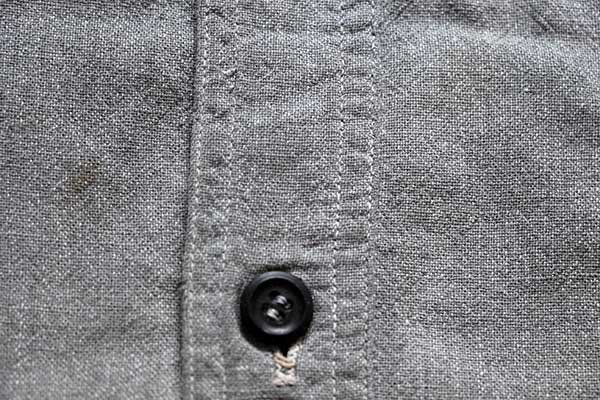 50s UNKNOWN マチ付き コットン ブラックシャンブレーシャツ カスタム