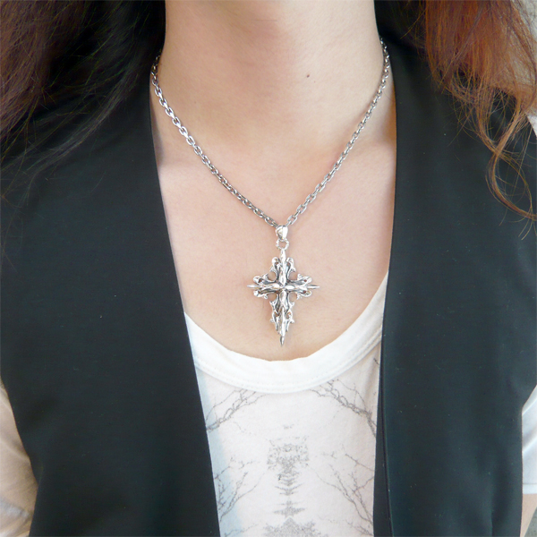 ジゴロウ GIGOR リブロス シルバー ネックレス チェーン付き クロス