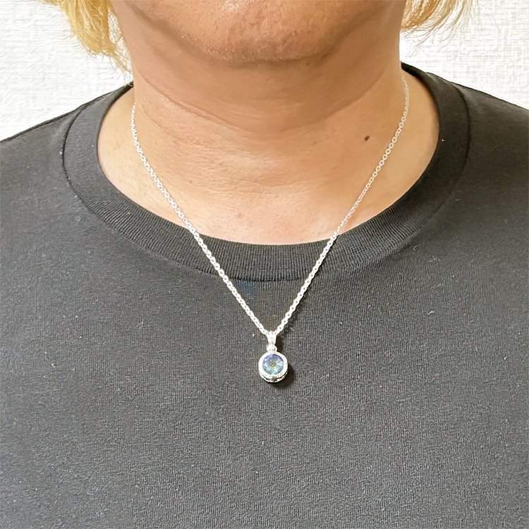 アクアフォーティス アラベスク ストーン シルバー ペンダント