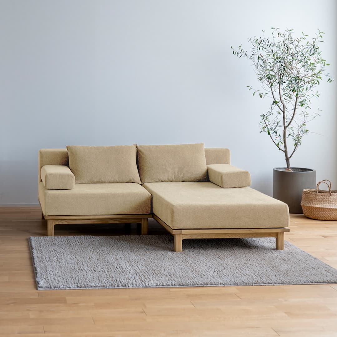 SIEVE】レクト ユニットソファ 2人掛け カウチソファ(ベージュ): SIEVE