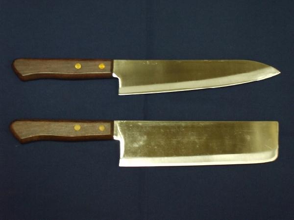 鋼入りステンレス菜切り包丁【先尖り 17cm／牛刀型 23cm