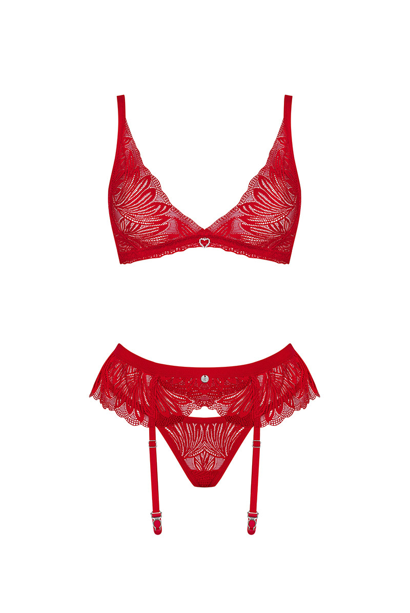 Chilisa 3-pcs set｜ブラ＆ガーターベルト＆タンガ3点セット（ワイヤー