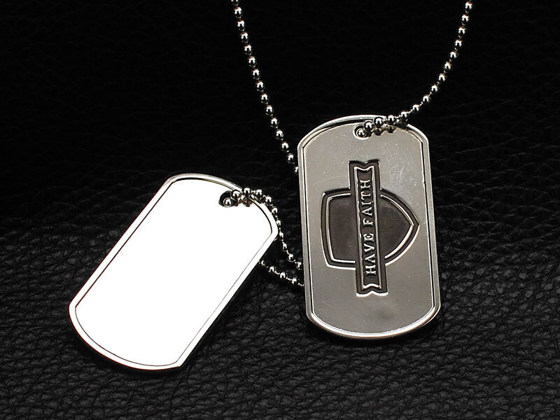 シルバー925ドッグタグ Have Faith/W Plate/DEFi MEANINGFUL CUSTOM