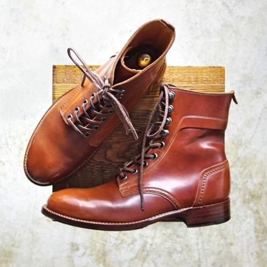 極美品☆ショセ 25cm/40【希少色☆マホガニー系/コードバン/ホーウィン