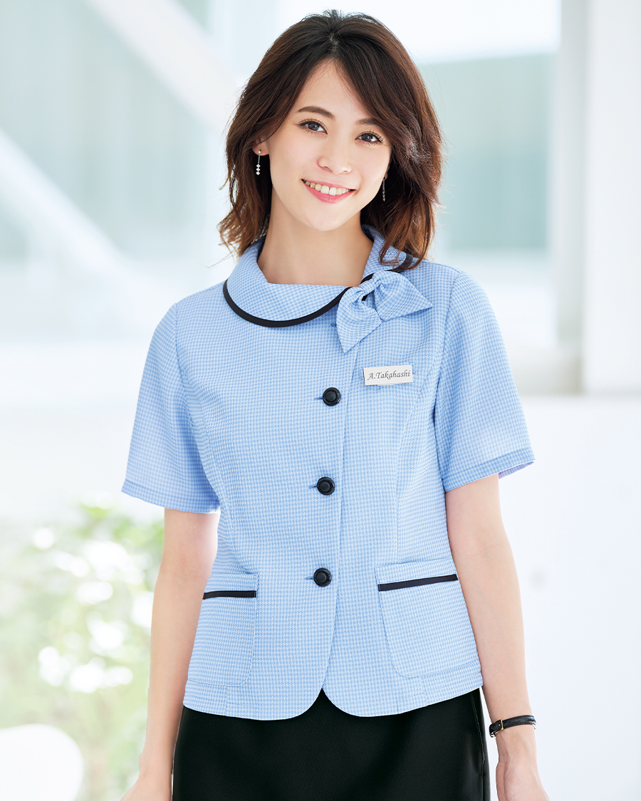 ミニスターチェック】オーバーブラウス（半袖） | ユニフォーム総合