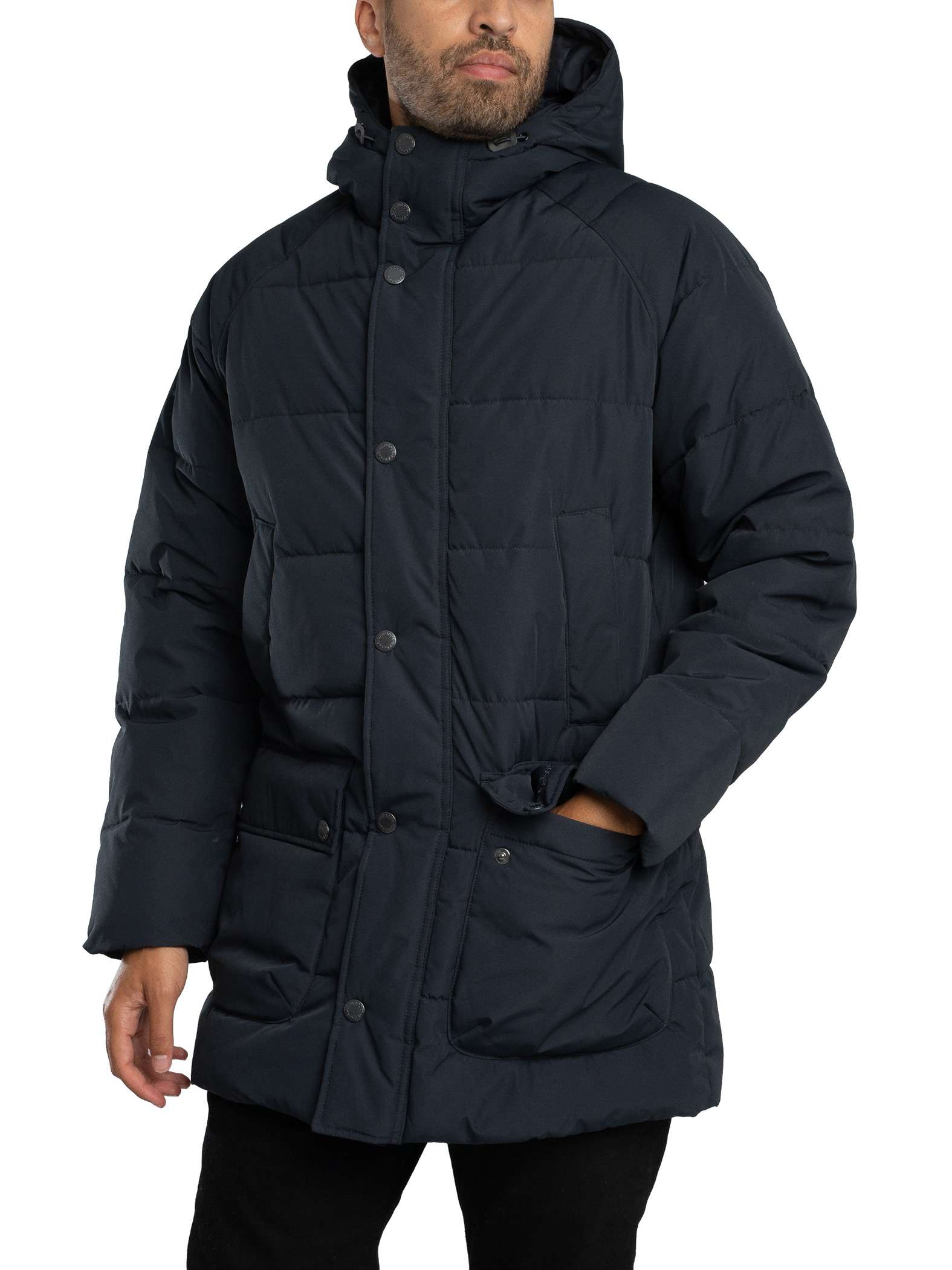 Barbour Hooded Bedale Puffer Jacket - Navy | Standout