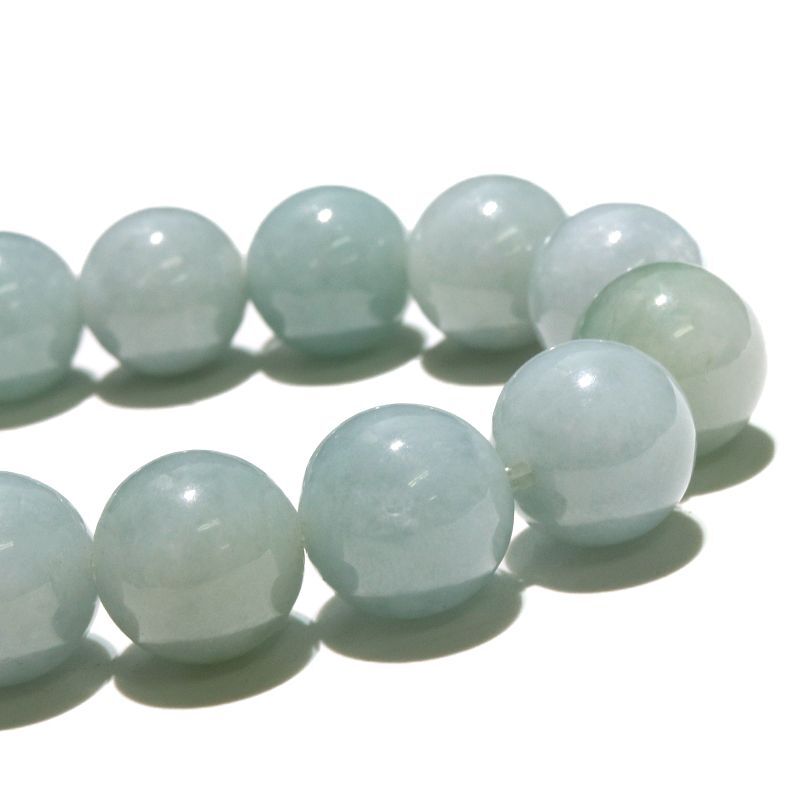 ブレス 青翡翠＜ミャンマー産＞ 丸 約13mm ブルーヒスイ 人生 成功