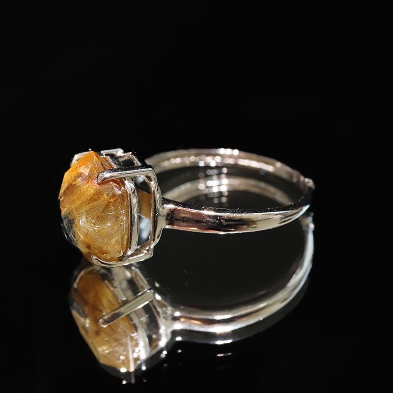 指輪 ルチルクォーツ ブラジル産 約13.5mm silver925 シルバー リング