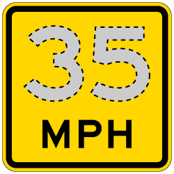 W13-1P Advisory Speed Sign - 18x18 - Variable Speed- H.I.P.