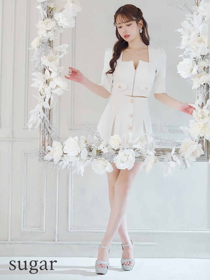 ANDY/アンディ】フロントジップ/ 半袖/ 袖あり/ スクエアネック