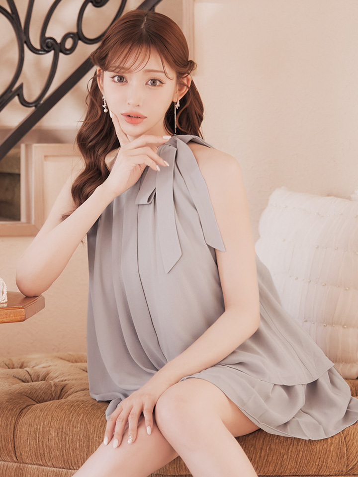 XSサイズあり【DEA./ディア】サテン/ シフォン/ フレア/ セットアップ