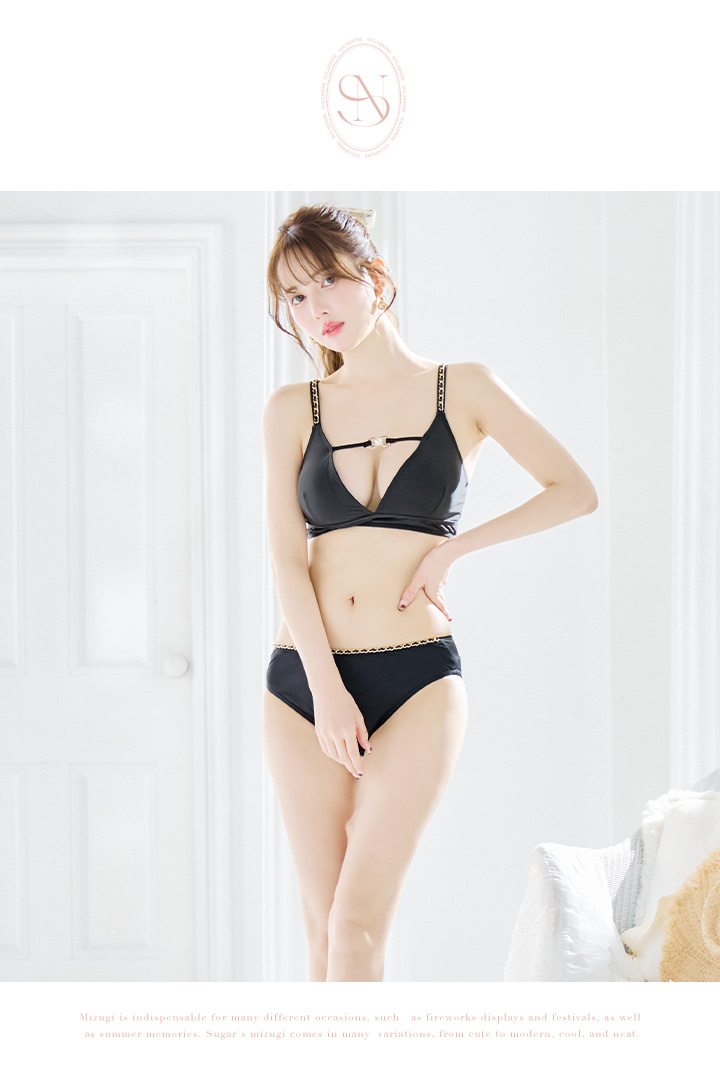 即日発送】【ビキニ】【水着】バストパール&ショルダーチェーンビキニ