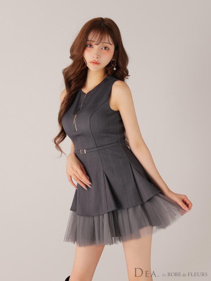 XS-Lサイズあり【DEA./ディア】ノースリーブ/ ベルトデザイン